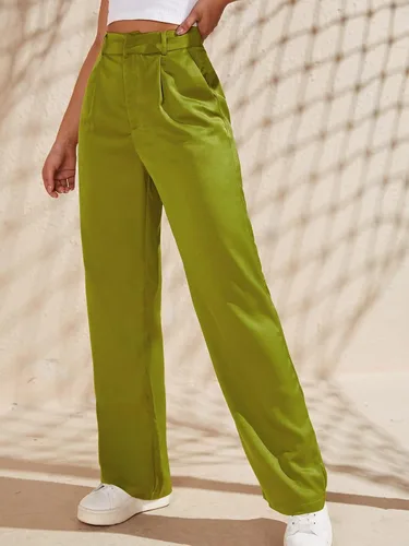Vista 4 de Floerns Pantalones largos de entrenamiento de cintura alta para mujer