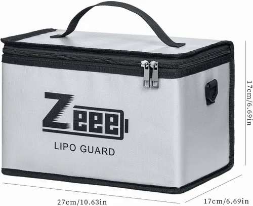 Vista 2 de Zeee Lipo Safe Bag Batería ignífuga - 10 celdas ajustables (10.6 x 6.7 x 6.7 pulgadas)