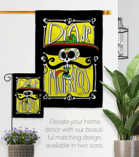 Vista 8 de Dia De Los Muertos Decoraciones Otoño Día de Muertos Decoración Habitación Hogar Mexico Mexicanos Ourdoor Interior Halloween Bandera Tapiz Césped