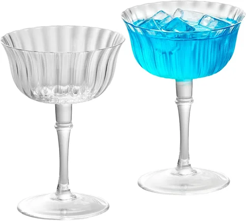 Vista 9 de KAMMAK DY012 - Juego de 2 vasos de cóctel de cristal de 3.3 onzas, DY012
