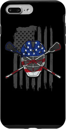 Vista 11 de iPhone 11 bandera estadounidense lacrosse Player Tee Lacrosse Portero caso