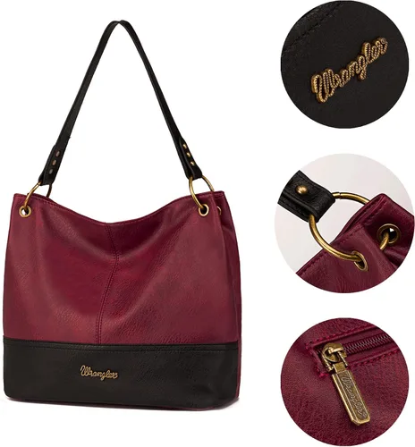 Vista 3 de Wrangler Hobo - Bolsos de cuero vegano con asa superior para mujer