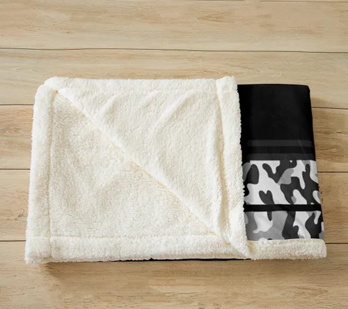 Vista 3 de Manfei Manta de camuflaje gris para sofá, manta de cama temática de caza de animales salvajes para niños y adultos, decoración de habitación, manta