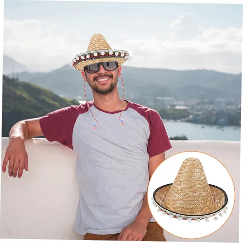 Vista 3 de TIDTALEO Sombrero mexicano, decoración colorida, disfraces mexicanos para hombres, vestidos hawaianos para niñas, sombrero de pesca, sombrero