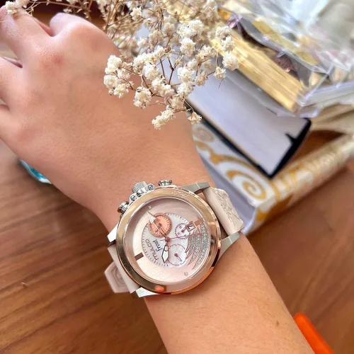 Vista 5 de MULCO Luxury Waterproof Watch for Women - Rose Gold Stainless Steel Analog Frost (Beige)