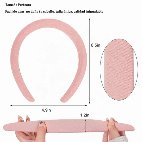 Vista 4 de Ivyu Diademas acolchadas para mujer, 3 piezas de diademas para mujer de moda, bandas para el cabello, diadema neutra hinchada 3Color básico