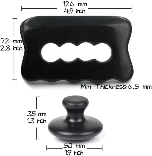 Vista 5 de Herramienta raspadora muscular, herramienta corporal Gua Sha con 2 piezas de piedras calientes para masaje, herramientas de masaje para raspar