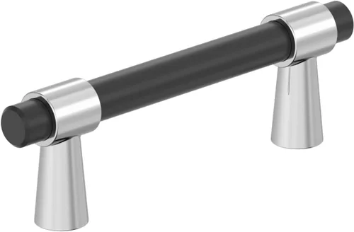 Vista 9 de Amerock BP37385FBCZ Tirador de gabinete negro mate/bronce champán Manija de gabinete de 3 pulgadas (76 mm) de centro a centro Mergence