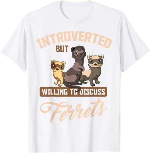 Vista 98 de Camiseta para amantes de los animales de los hurones, Negro, S