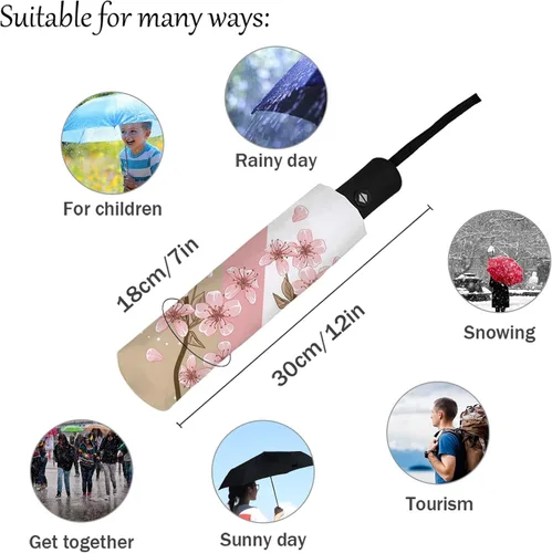 Vista 4 de DHDM Umbrella for Rain Foldable Parasol Umbrella Eight strand Outdoor Umbrellas
