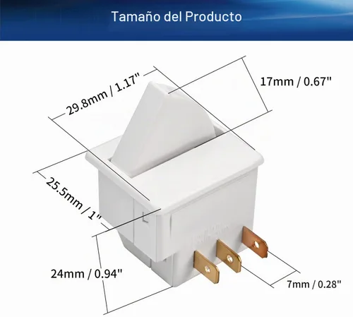 Vista 2 de Heyiarbeit Interruptor de luz de puerta de refrigerador, 3 pines, reemplazo universal, LTK-17, interruptor de nevera momentáneo, NC AC 250 V, 0,5 A