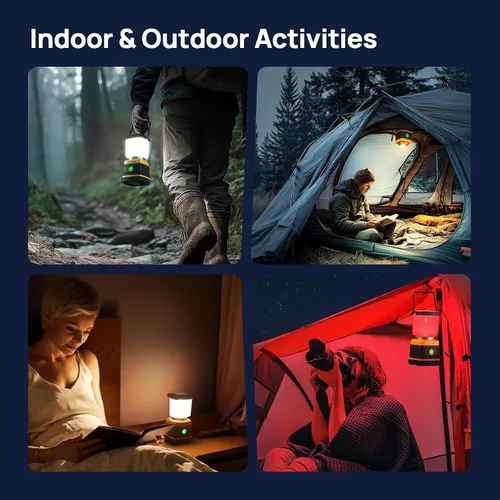 Vista 8 de Consciot C02 - Linterna LED para campamento, luces de campamento recargables USB-C, 1500 lm, 5 modos de luz, hasta 100 horas de tiempo