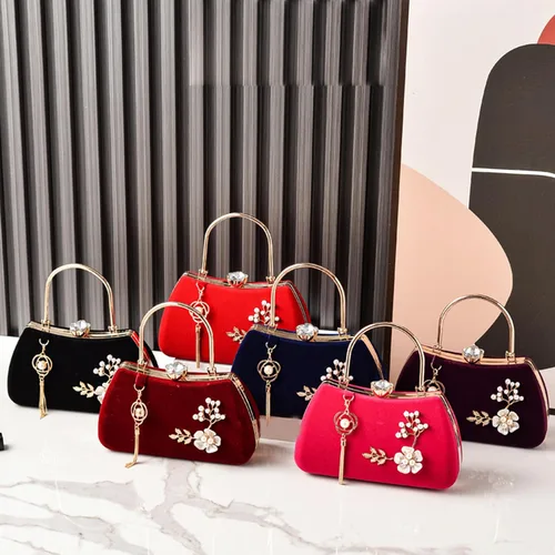 Vista 6 de Elegante bolso de noche con cadena de metal desmontable bolso de hombro de moda bolso casual para mujeres fiesta de boda