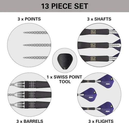 Vista 5 de Target Darts Phil Taylor Power 9-Five Gen 10 95% Tungsten Swiss Point Steel Tip Darts Set