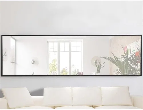 Vista 8 de Elegant Decor Monet - Espejo rectangular con marco de metal (60 x 18 pulgadas), color negro