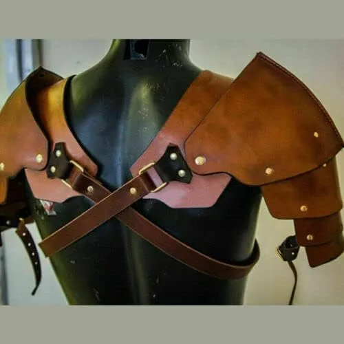 Vista 2 de Hombreras vintage medievales de armadura de hombro Cosplay Costum