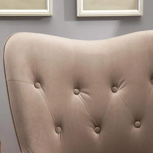Vista 8 de Roundhill Furniture - Silla decorativa doarnin contemporánea de terciopelo sedoso con respaldo de botones, Tela, Chocolate