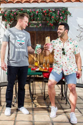 Vista 5 de Tipsy Elves Camisas hawaianas para hombres, informales de playa para verano, tela elástica con ajuste moderno