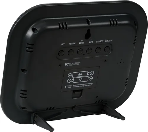 Vista 2 de La Crosse Technology, WT-8005U, 9 pulgadas. Reloj atómico digital de pared, Plástico, Negro, 1