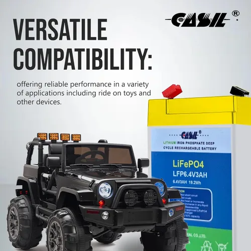 Vista 6 de Casil Batería de 6V 4Ah para juguetes de paseo, recargable SLA, plomo ácido sellado, reemplazo CA640, compatible con NT6-4 Neata, batería recargable