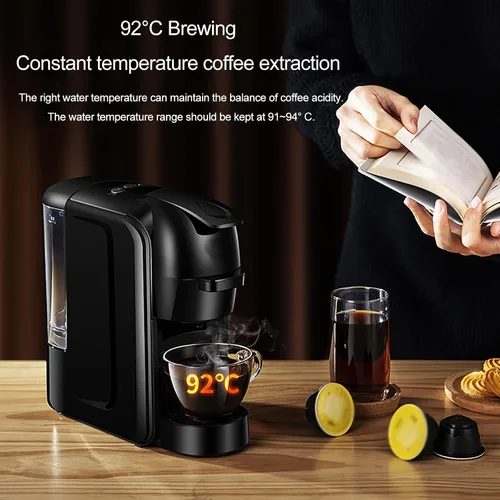 Vista 3 de Cafetera de cápsulas de espresso, máquinas de capuchino para el hogar, pequeña máquina de café expreso, máquina de café automática, máquina de café