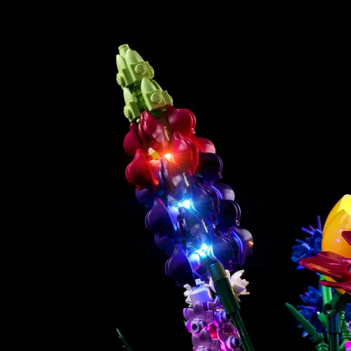 Vista 8 de Kyglaring Kit de luces LED compatible con Lego Set 10313, accesorios de iluminación compatibles con iconos de ramo de flores silvestres, solo luces