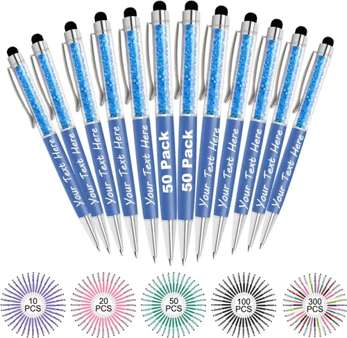 Vista 39 de Bolígrafos personalizados con nombre y texto, bolígrafos de diamantes de cristal personalizados a granel, 10 bolígrafos, regalos para mujeres