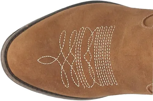 Vista 4 de Dingo Botas de gamuza Daisy Mae para mujer, tacón bajo, 1-2 pulgadas, color marrón