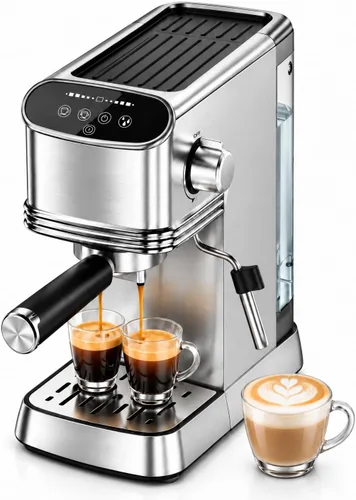 Vista 10 de COWSAR 20 Bar Espresso Machine 1350W Compact Expresso Cafeteras Pantalla LED, varita de vapor y tanque de agua extraíble de 45 onzas para capuchino