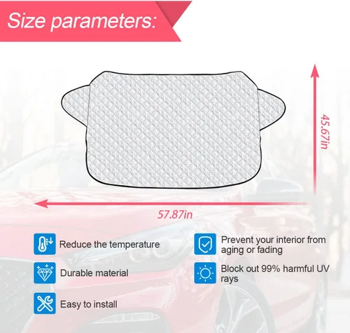 Vista 10 de LoyaForba - Cubierta magnética para parabrisas de coche, 4 capas de protección impermeable y a prueba de viento, contra nieve, hielo, sol y heladas