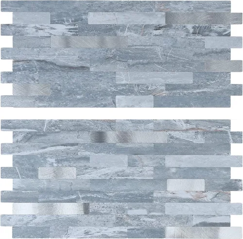 Vista 10 de Midcard 20 hojas de azulejos de pared de PVC para salpicaduras, para salpicaduras de cocina