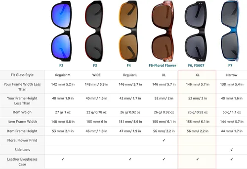 Vista 5 de The Fresh - Lentes de sol polarizados, de alta definición y envolventes para uso sobre anteojos - Estuche de piel para anteojos