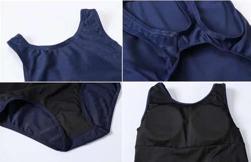 Vista 4 de Traje de baño para niñas, traje de baño de una pieza, trajes de baño para 6-14