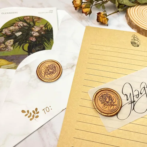 Vista 3 de 25 Piezas Calcomanías de Sellos de Cera Hechas a Mano, Sellos para Sobres, Calcomanías de Cera Autoadhesivas para Invitaciones de Fiestas de Boda