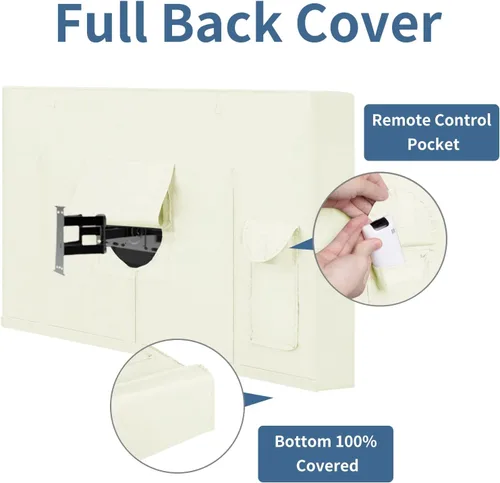 Vista 5 de Easy-Going Funda de TV para exteriores con plano frontal enrollable, impermeable y resistente a la intemperie para televisores de pantalla plana