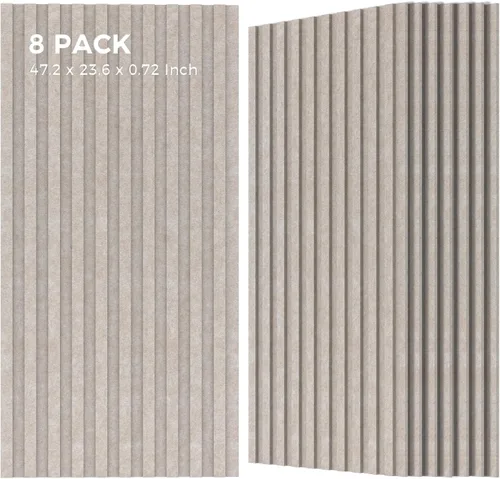 Vista 20 de Grandes paneles acústicos bicapa, juego de 4 paneles absorbentes de sonido, paneles a prueba de sonido de 120 cm x 60 cm x 1.8 cm para paredes
