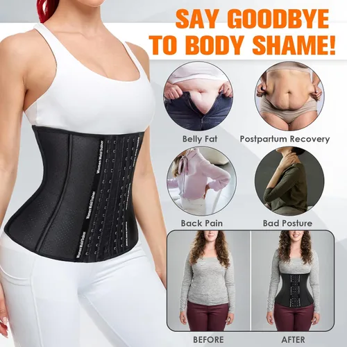 Vista 2 de YADIFEN Corset Waist Trainer for Women, Latex Waist Cincher Workout Body Shaper Breathable Girdle Sport Belt