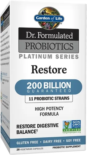 Vista 2 de Garden of Life Probióticos formulados por Dr. Platinum Series Restore 200 mil millones y probióticos para mujeres formulados por el Dr. Una vez al