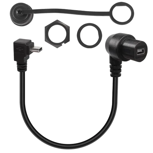 Vista 9 de QIANRENON Cable de extensión mini USB en ángulo de 90 grados, impermeable, mini USB de 5 pines, ángulo recto, macho a hembra, cable de montaje