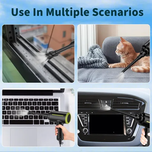 Vista 5 de DOROBEEN Soplador de aire eléctrico comprimido, portátil de 500 W 40000 rpm, potente plumero de aire con núcleo para limpieza electrónica de teclado