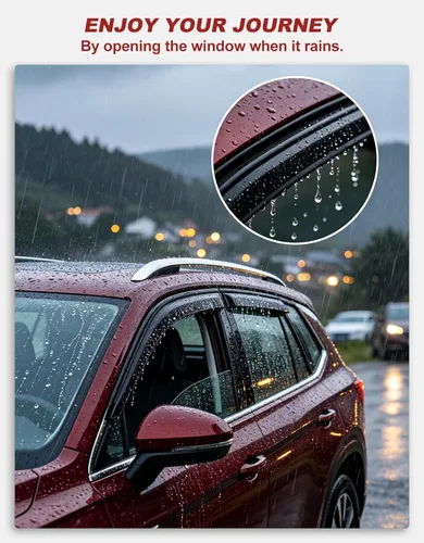 Vista 4 de Outside-Mount Window Rain Guards Fit for Toyota 4Runner 2003 2004 2005 2006 2007 2008 2009, Window Visors Wind Deflector Dark Smoke Vent Shades