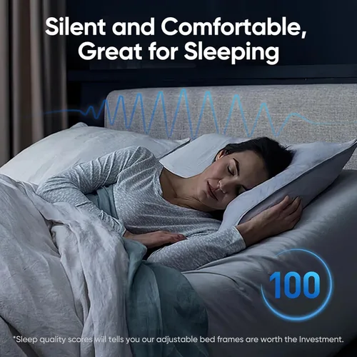 Vista 6 de Base de cama ajustable individual XL con masaje, base de cama eléctrica con patas ajustables, puertos USB, control remoto inalámbrico, gravedad cero