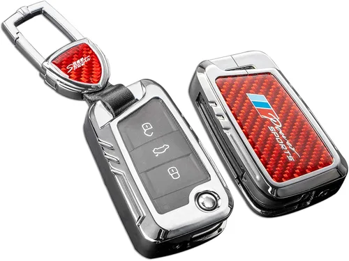 Vista 10 de Funda para llavero BMW con llavero, fibra de carbono real, protección de aleación de zinc, compatible con BMW 1 3 4 5 6 7 Series X1 X3 X4 M5 M6 GT3
