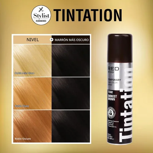 Vista 3 de KISS Tintation - Aerosol para dar coloración temporal al cabello (TCS02- El castaño más oscuro)