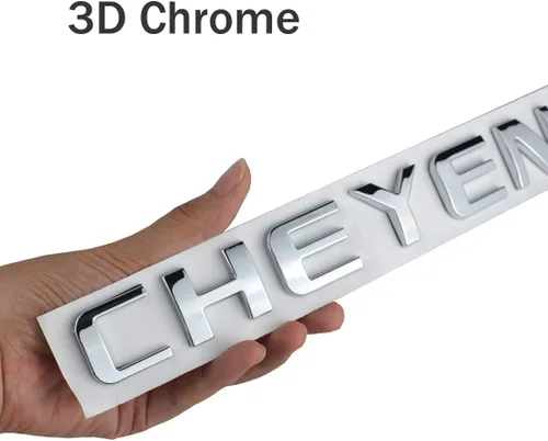 Vista 4 de 3 piezas de repuesto para placa de identificación de emblema Cheyenne para puerta o portón trasero para Silverado (cromado)