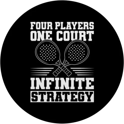 Vista 3 de Four Players One Court Padel Racquet Paddle PopSockets Adhesive PopGrip