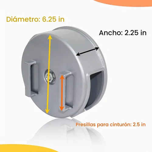 Vista 9 de WOLF - Rueda de aluminio de 6.25 pulgadas, ligera, ambidiestra, trabillas para cinturón y perilla incorporadas