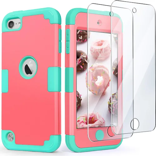 Vista 16 de IDweel - Funda para iPod Touch 7ª/6/5 Gen con 2 protectores de pantalla Negro
