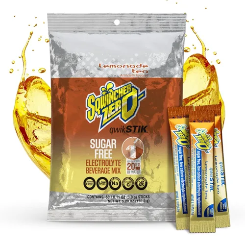 Vista 14 de Bebida en polvo Qwik Stik de Sqwincher, con electrolitos y sin azúcar (contiene 50 unidades), cítrico (Cool Citrus), 50 Zero sugar electrolyte