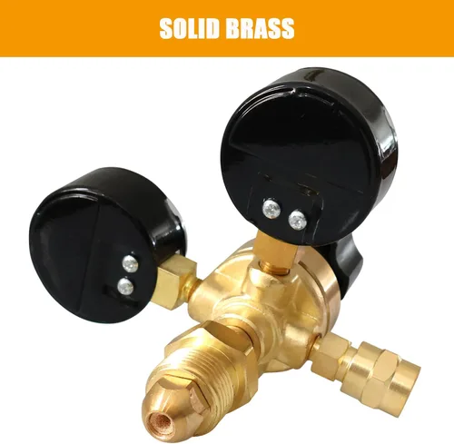Vista 5 de Medidores de regulador de CO2 de argón Reguladores de soldadura de gas para soldador MIG TIG, 0-4000 PSI, conexión de entrada CGA580